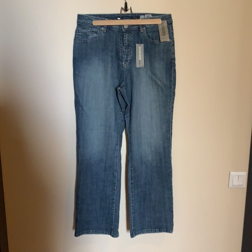 Chico's Platinum Jeans NWT Size 2 (12/14) Blue Denim
